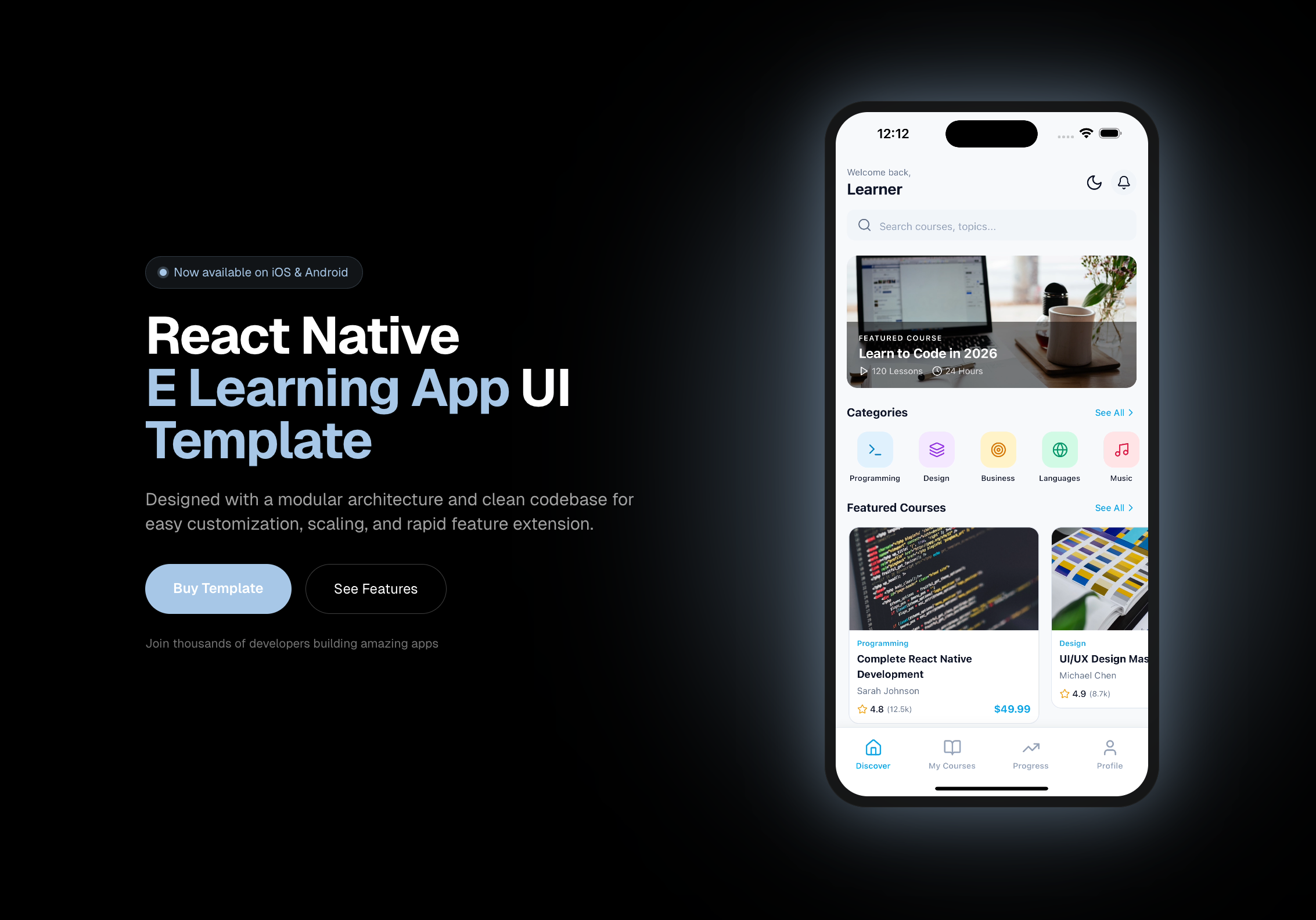 E Learning App preview